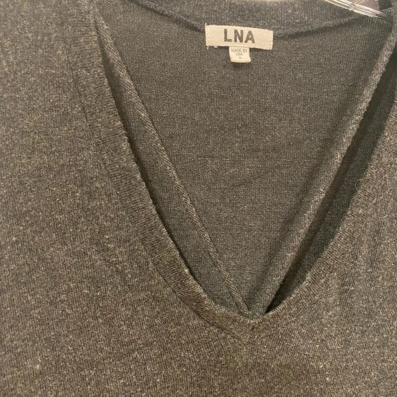 LNA Strappy V-neck Long Sleeve Sweater Size Small EUC - Picture 3 of 4